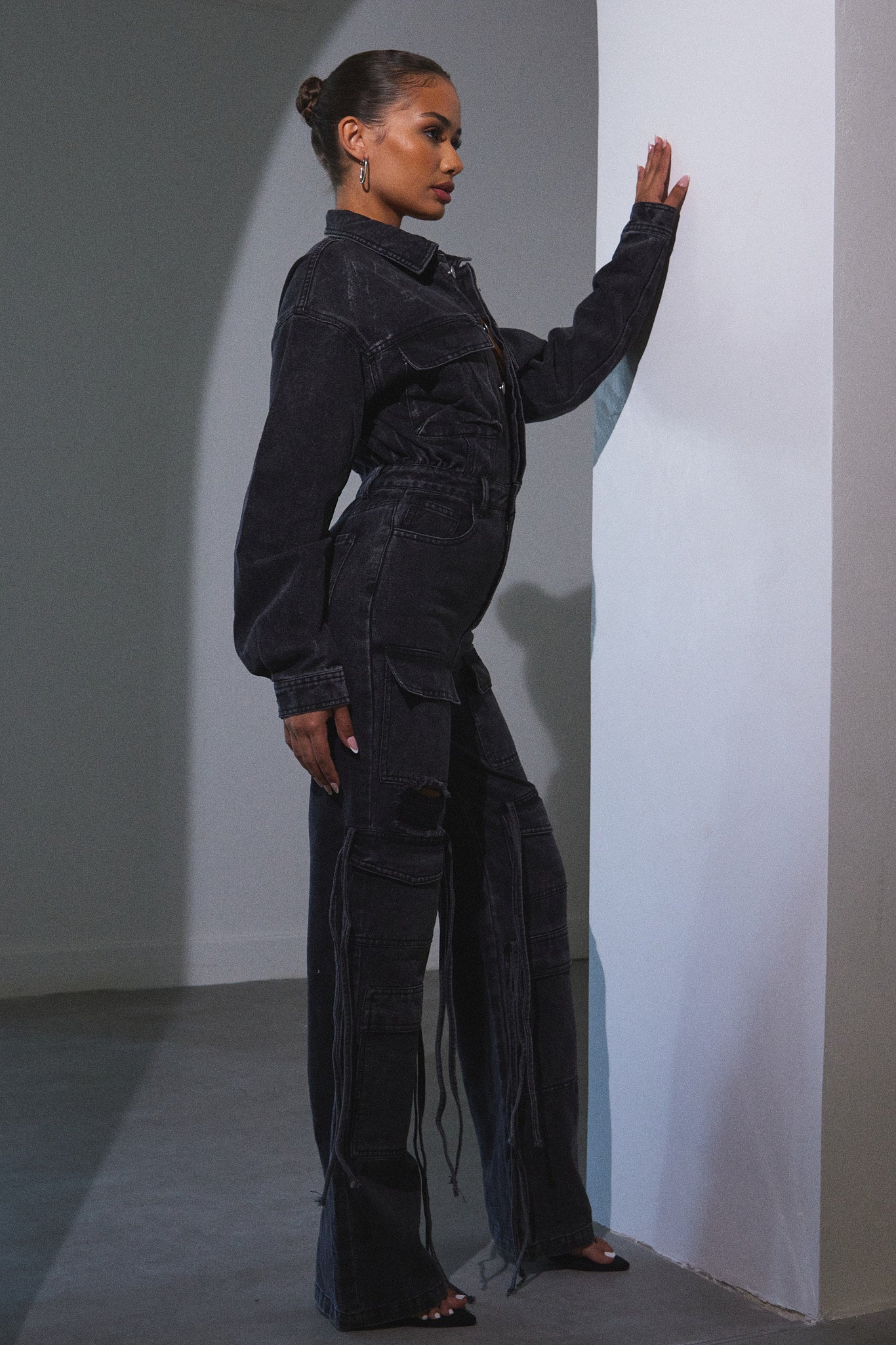 Cargo Boiler Suit in Dark Wash - Image 6