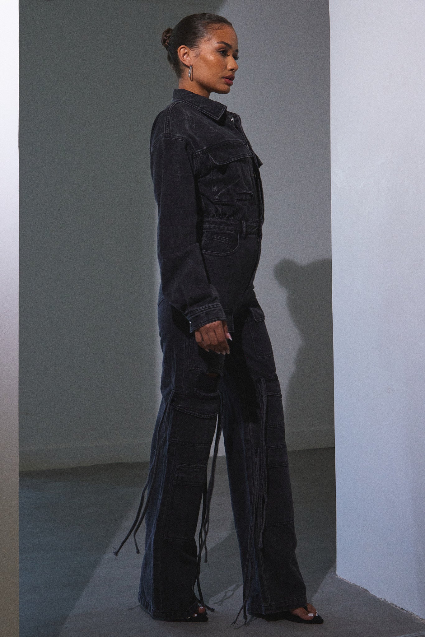 Cargo Boiler Suit in Dark Wash - Image 7