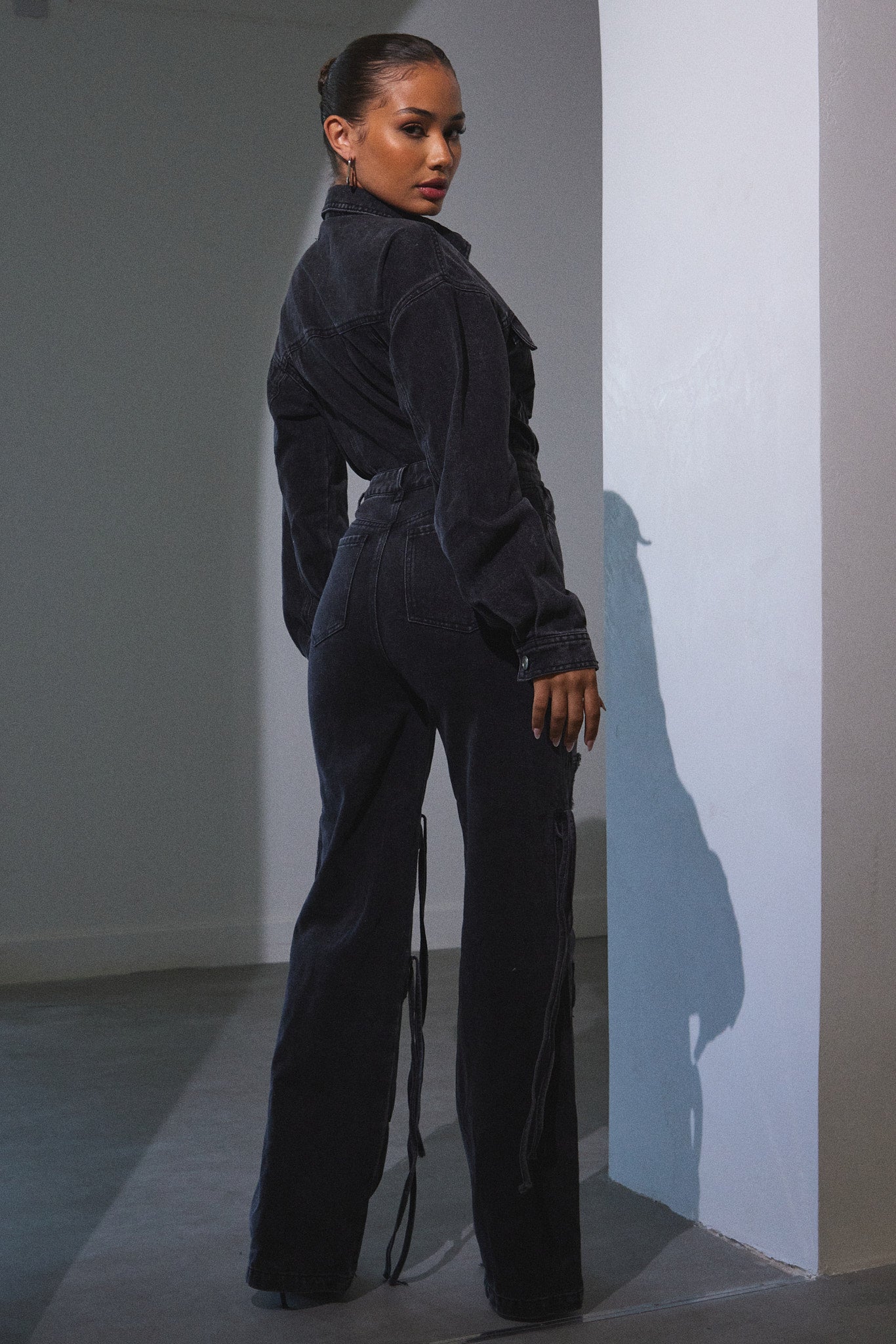 Cargo Boiler Suit in Dark Wash - Image 9