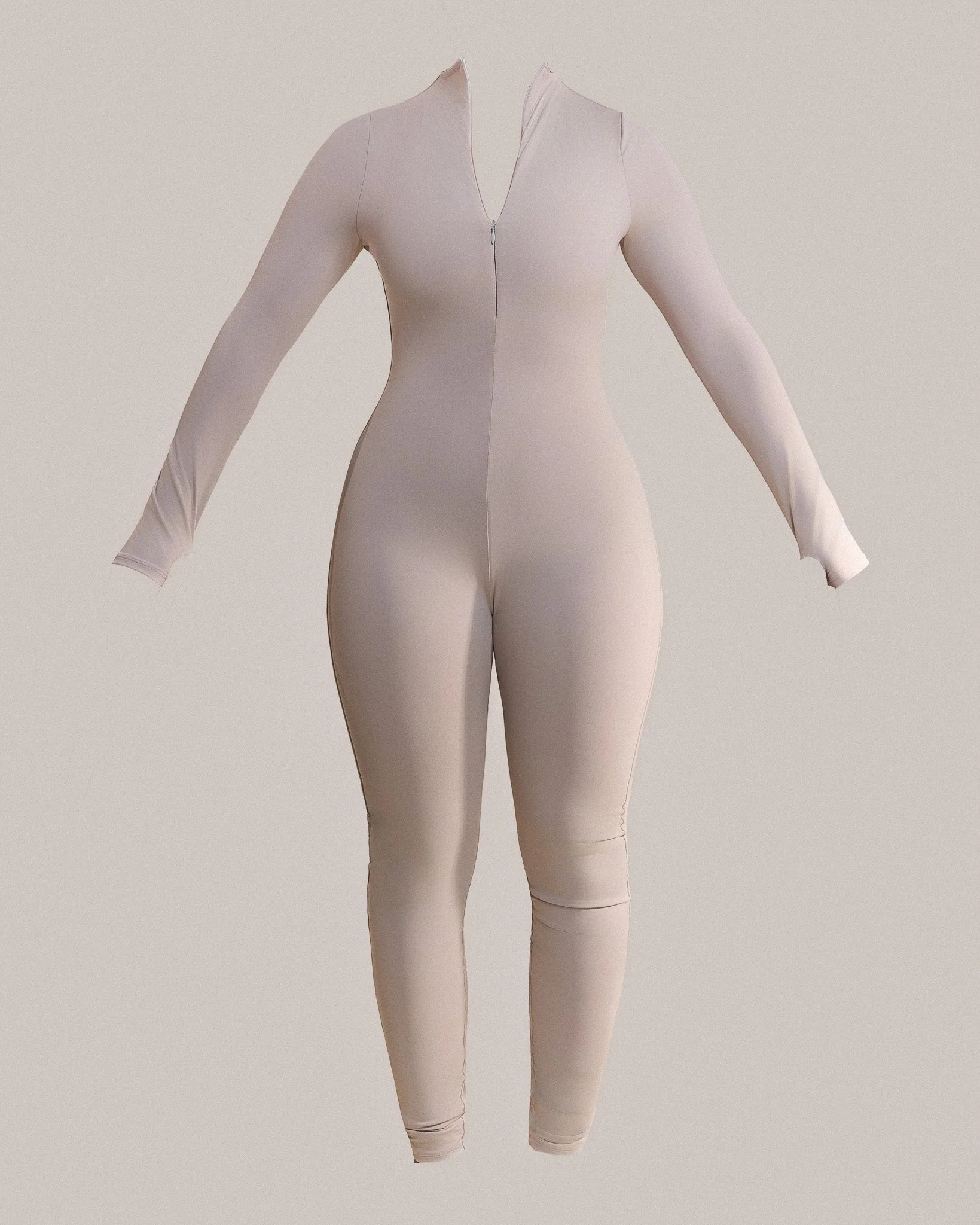 Contour Zip Up Jumpsuit in Grey - Image 6