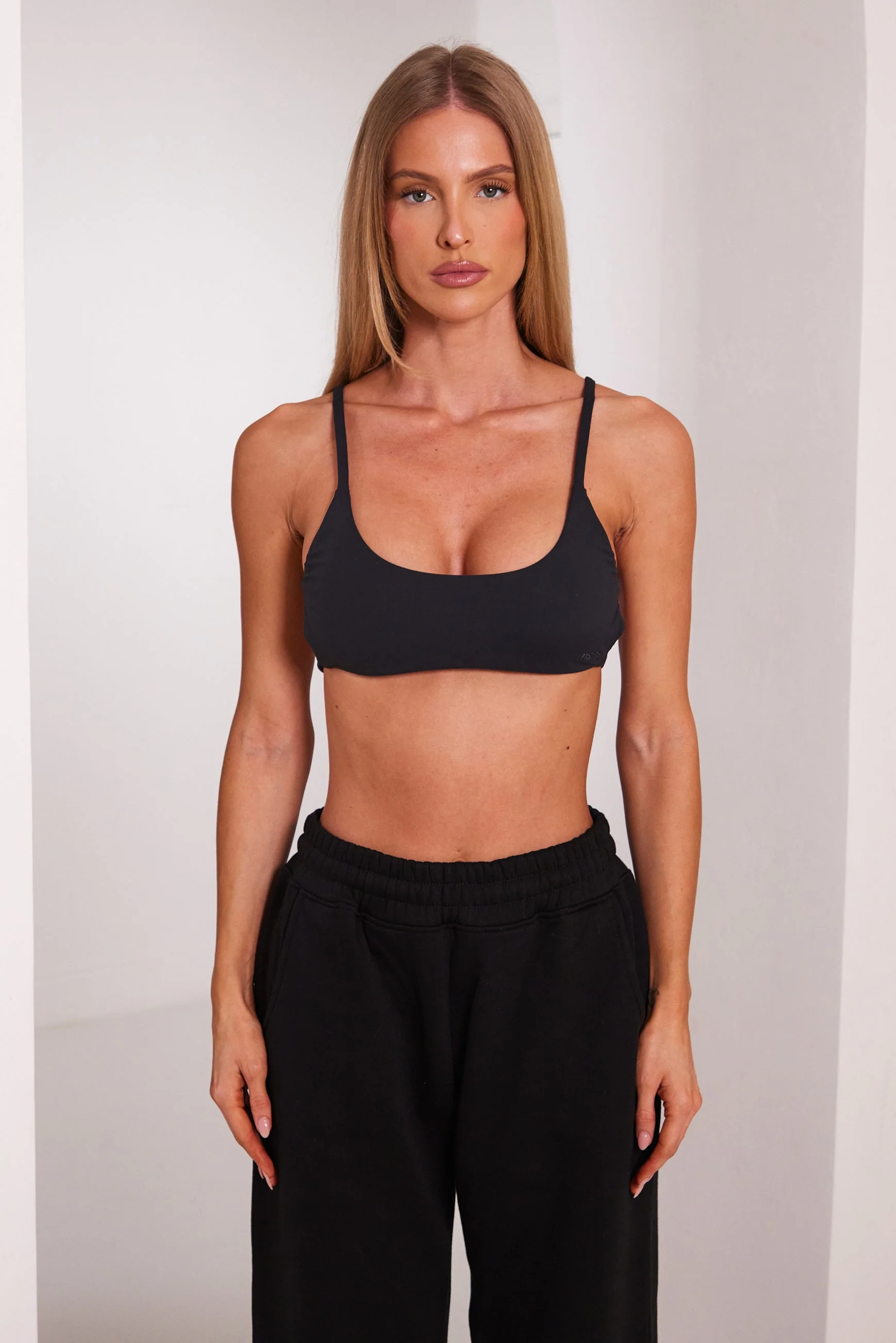 Double Strap Sculpt Bralet in Black - Image 5