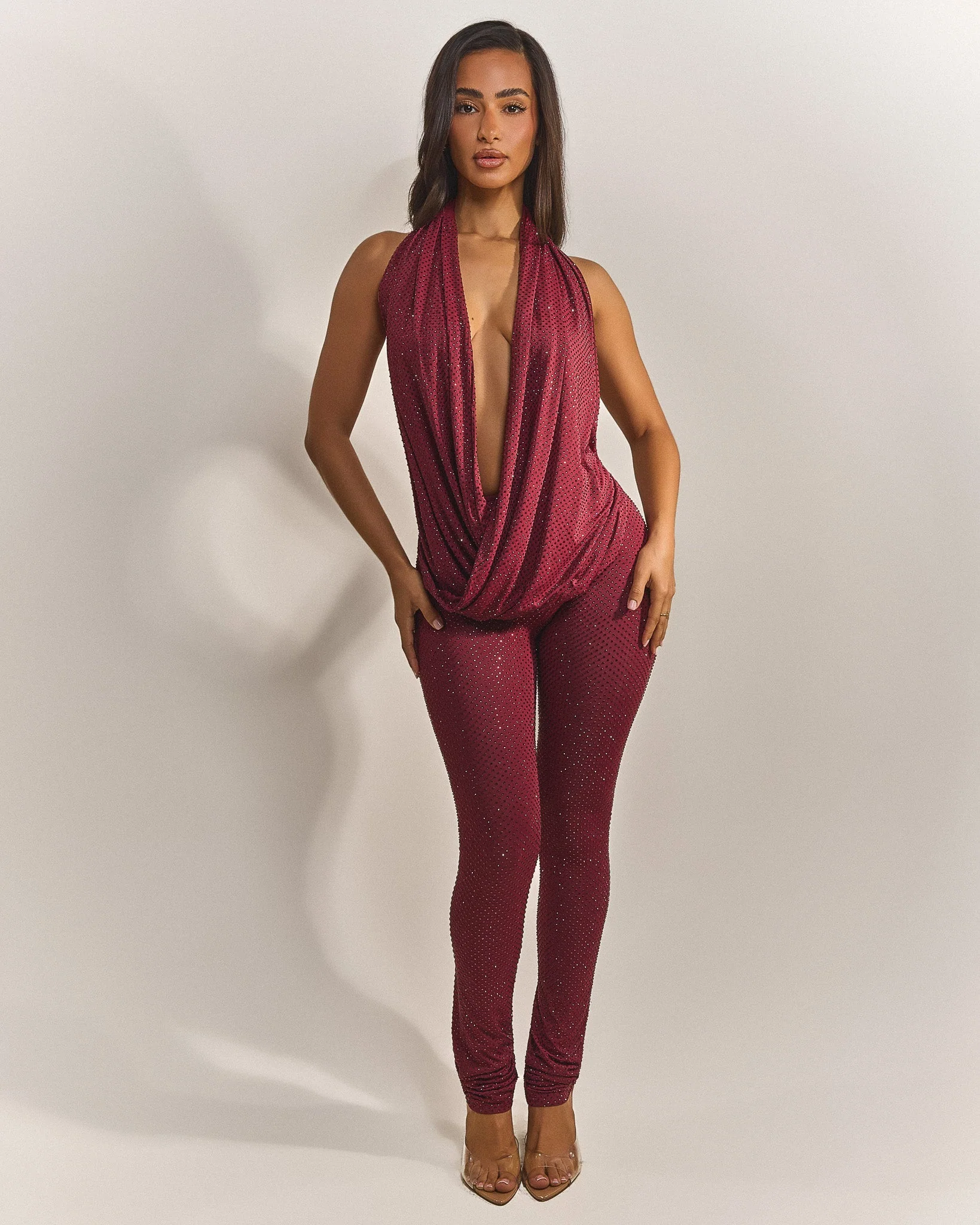 The Leia Top in Wine Hotfix - Image 3