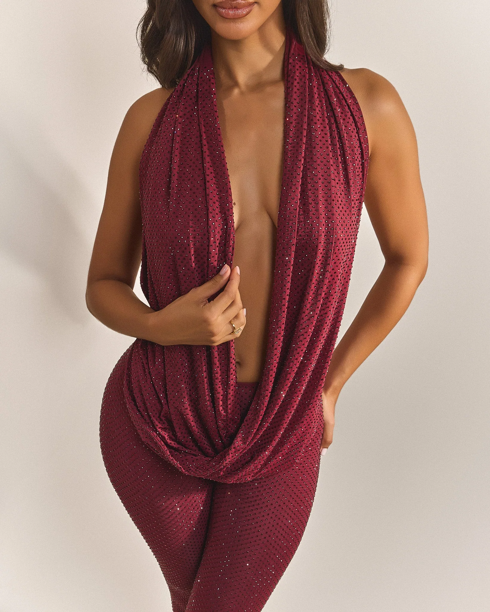 The Leia Top in Wine Hotfix - Image 5