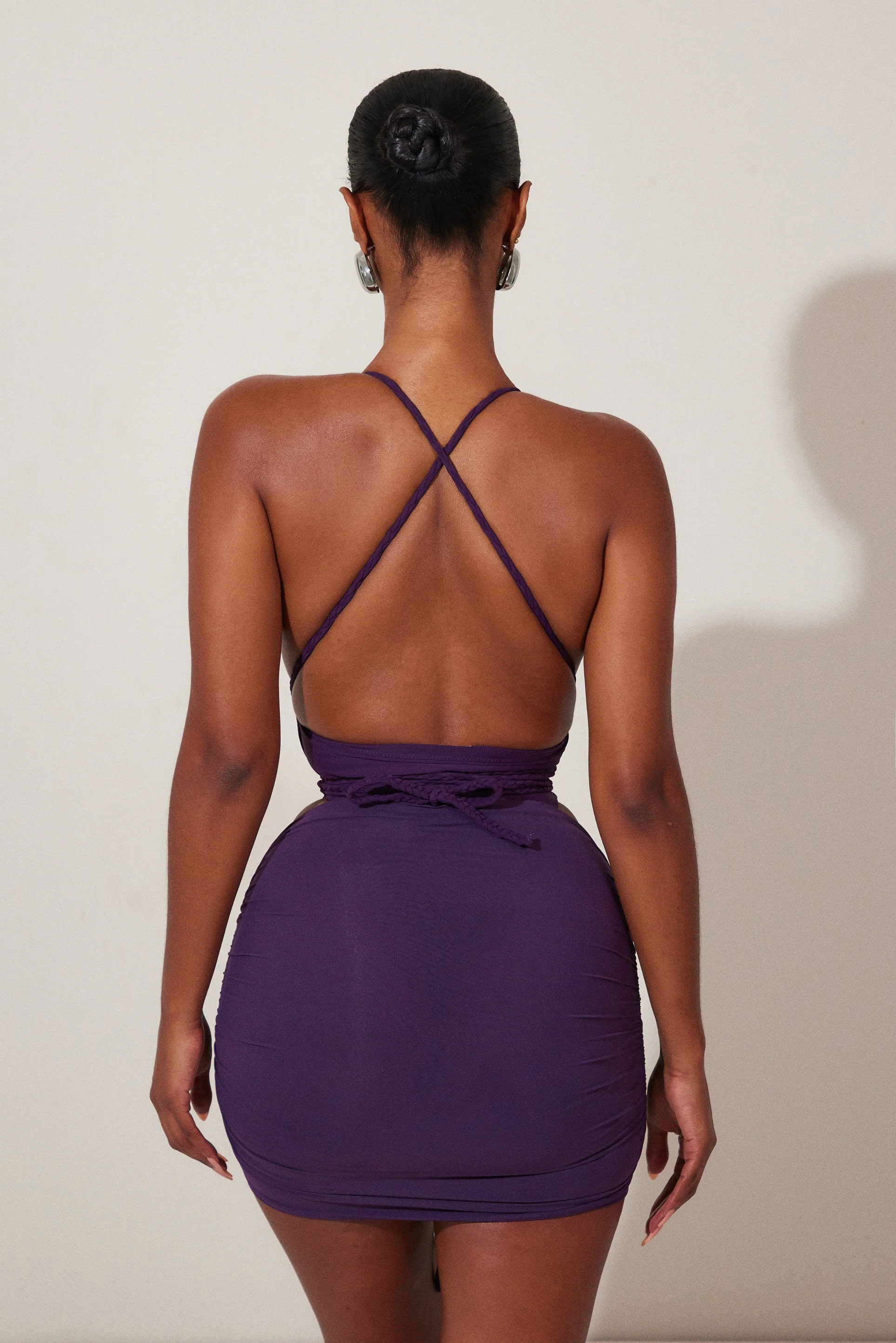 Mesh Cover Up Skirt in Purple - Image 4