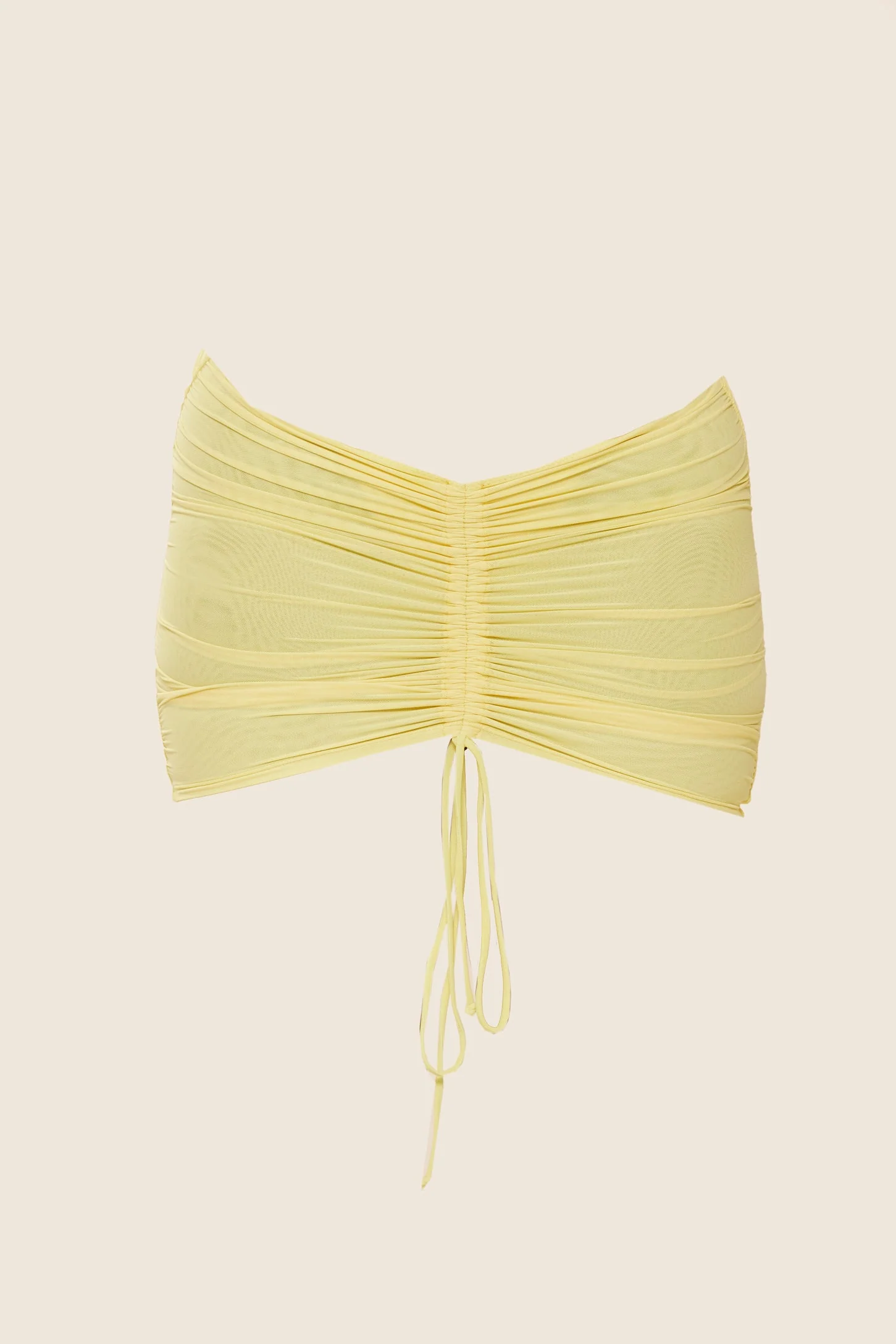 Mesh Ruched Coverup Skirt in Yellow - Image 9