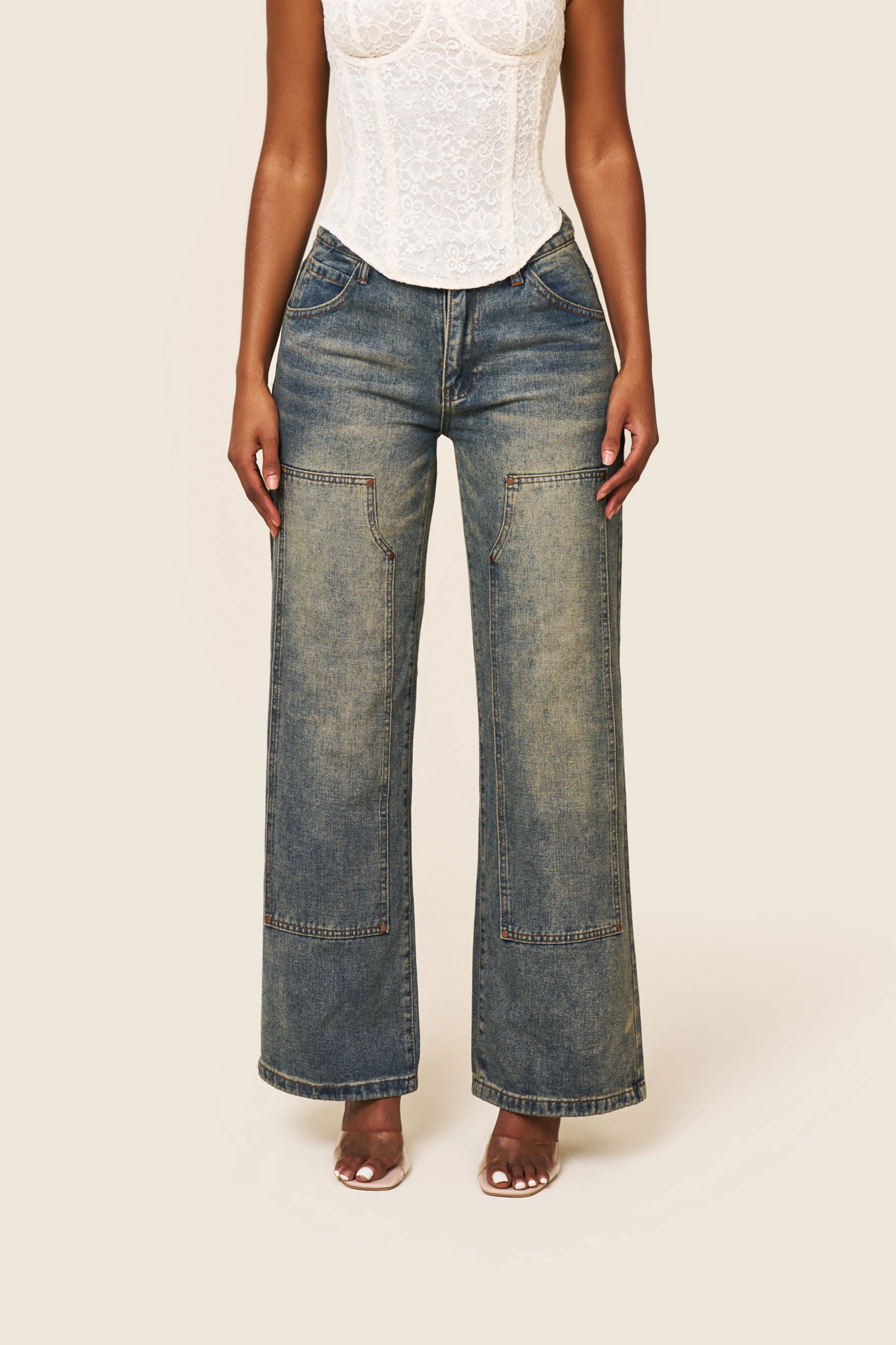 The Cinched Lace Corset in Cream - Image 4