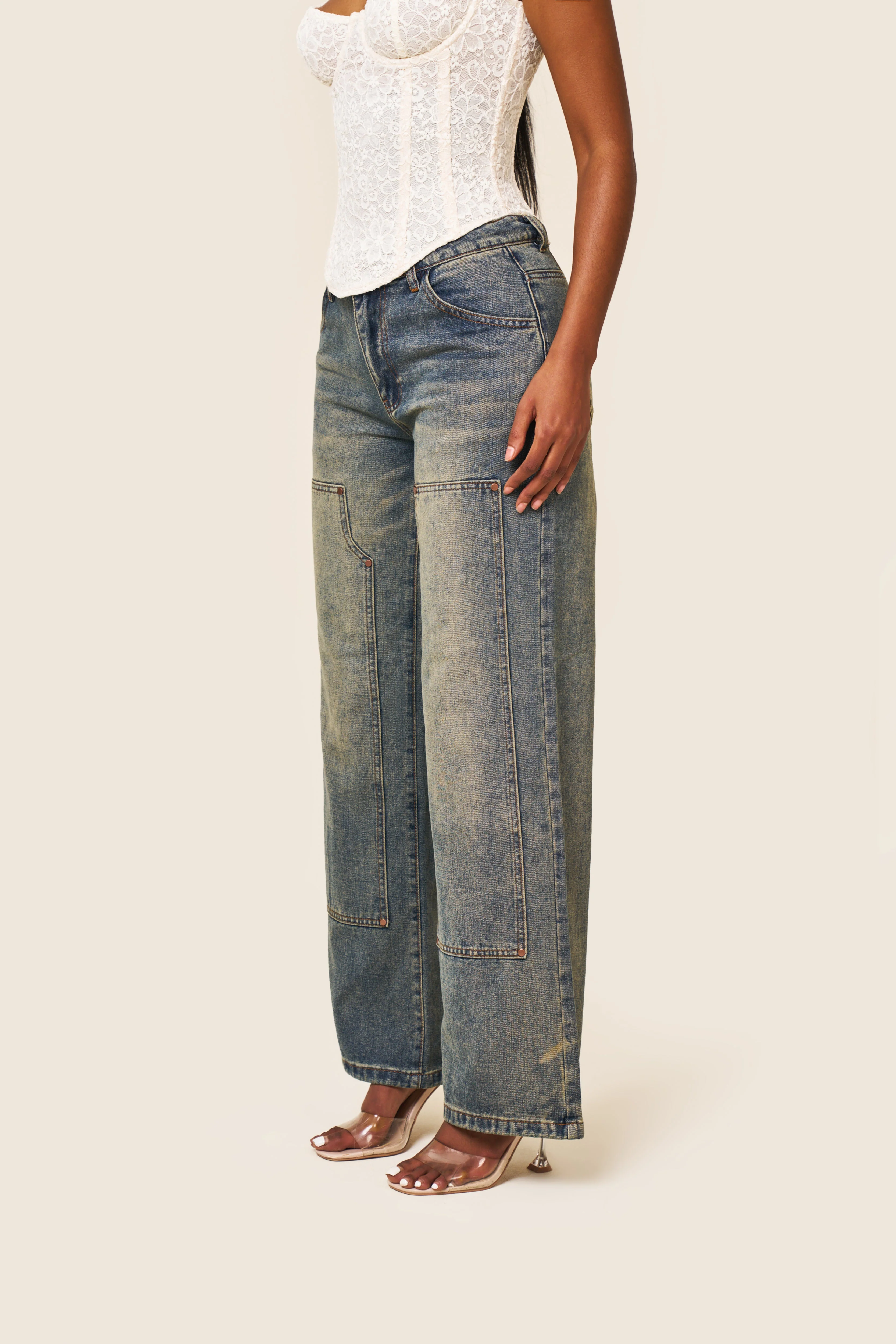 The Cinched Lace Corset in Cream - Image 5