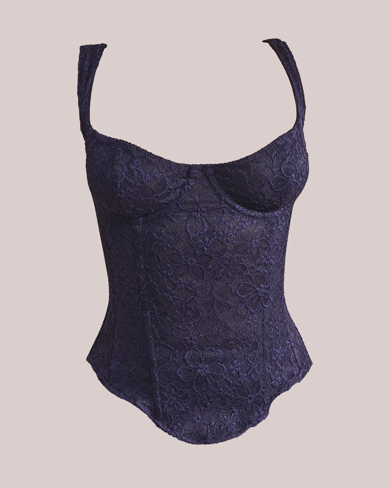 The Cinched Lace Maxi Skirt in Navy - Image 7