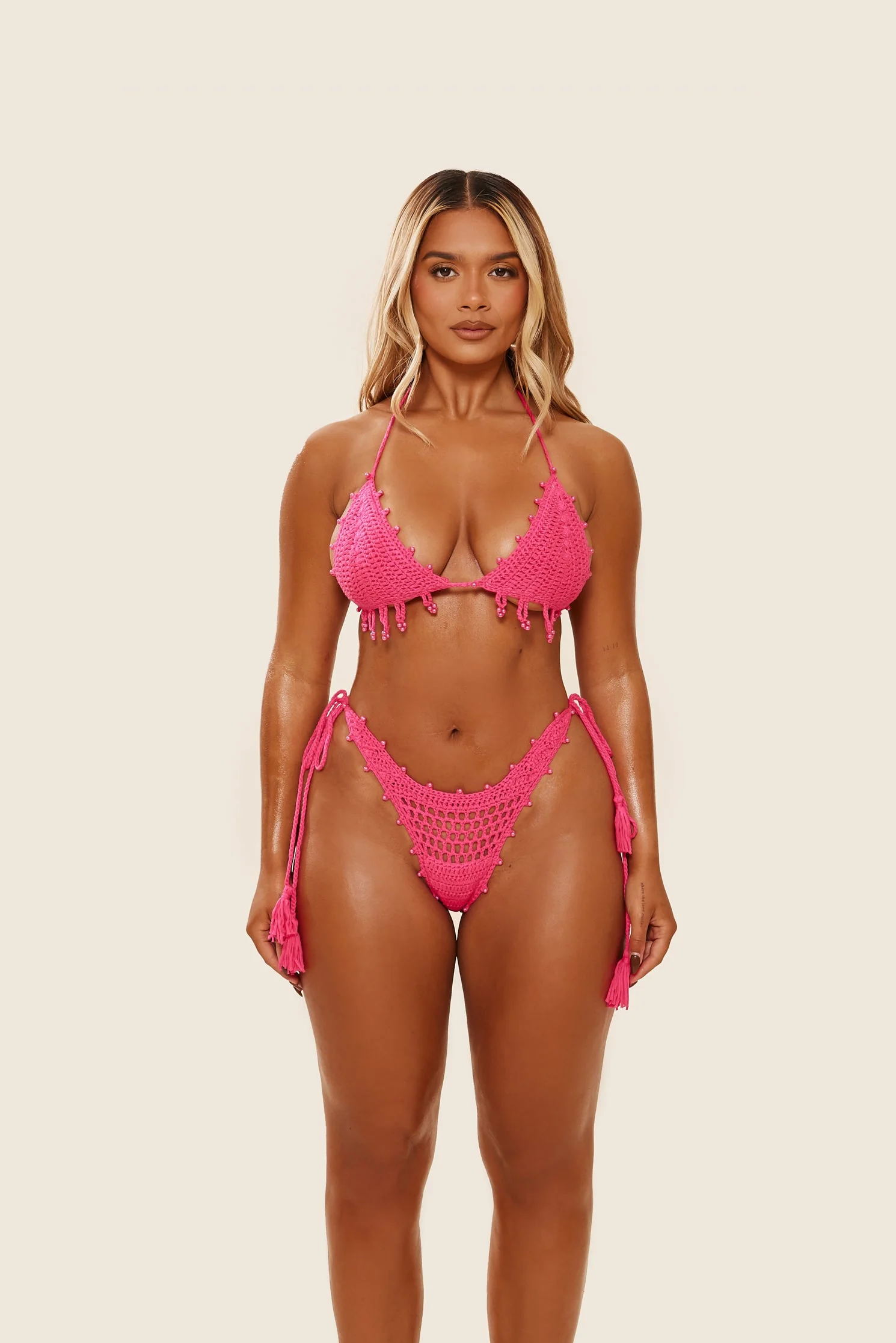The Crochet Bikini in Pink - Image 3