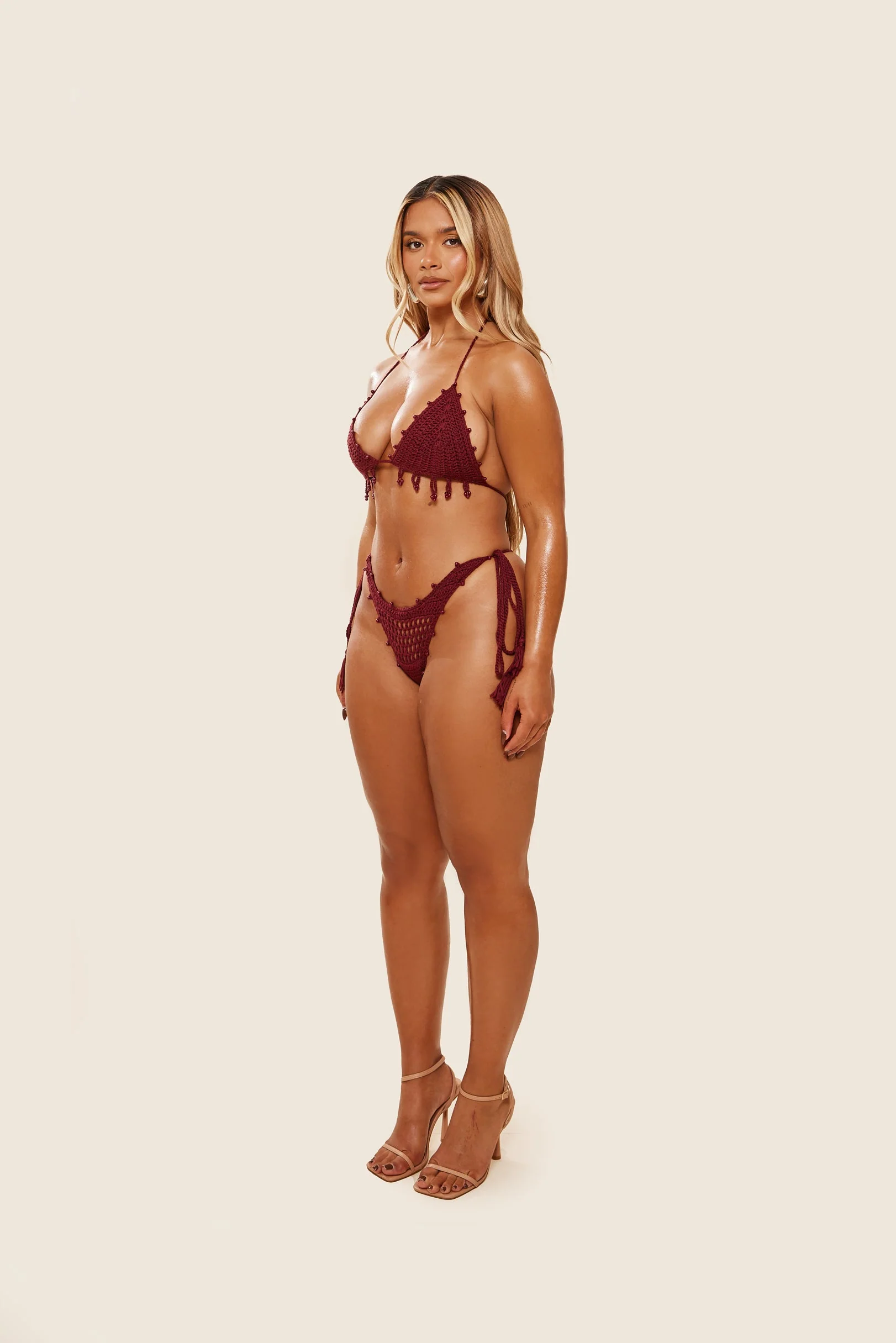 The Crochet Bikini in Wine - Image 4