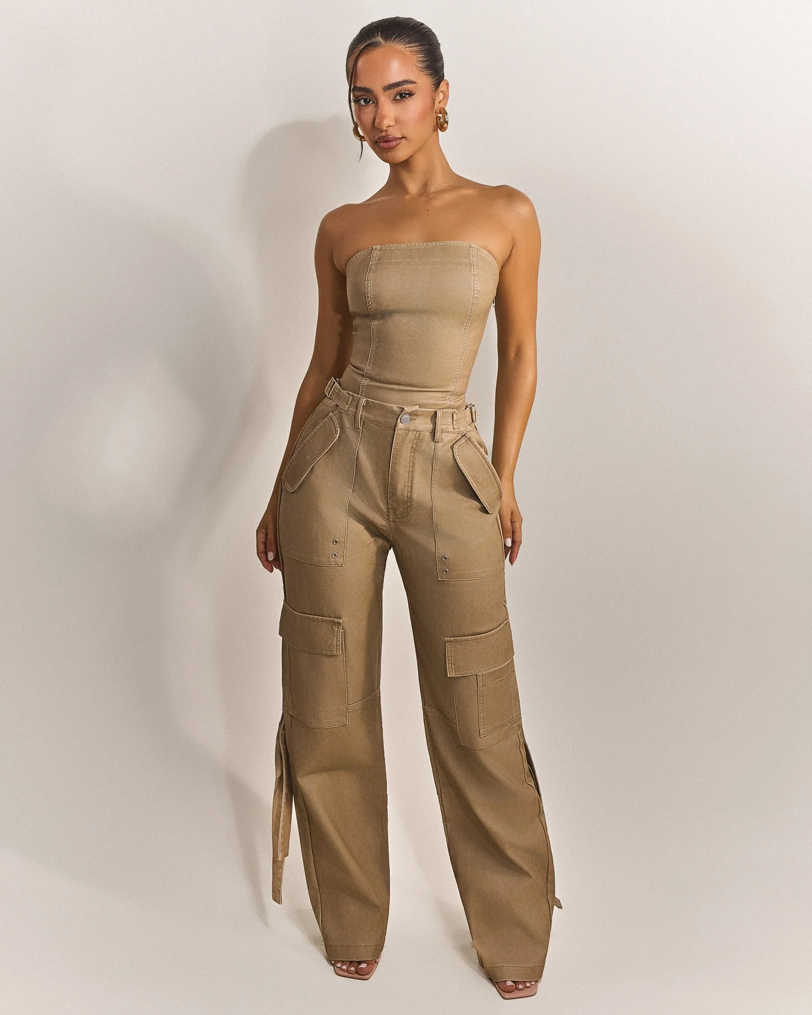 The Zeda Corset in Light Brown Wash - Image 3