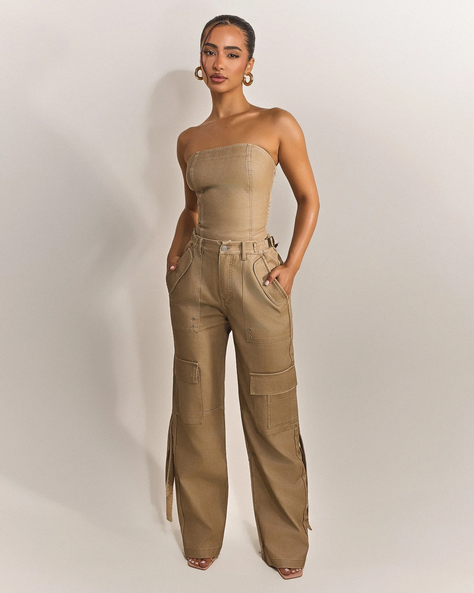 The Zeda Corset in Light Brown Wash - Image 4