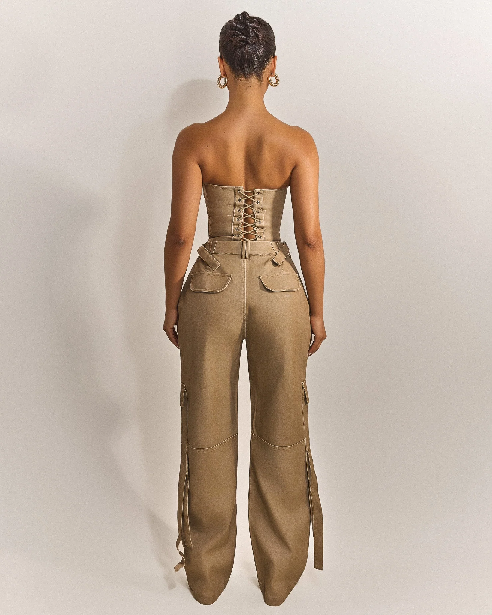 The Zeda Corset in Light Brown Wash - Image 6