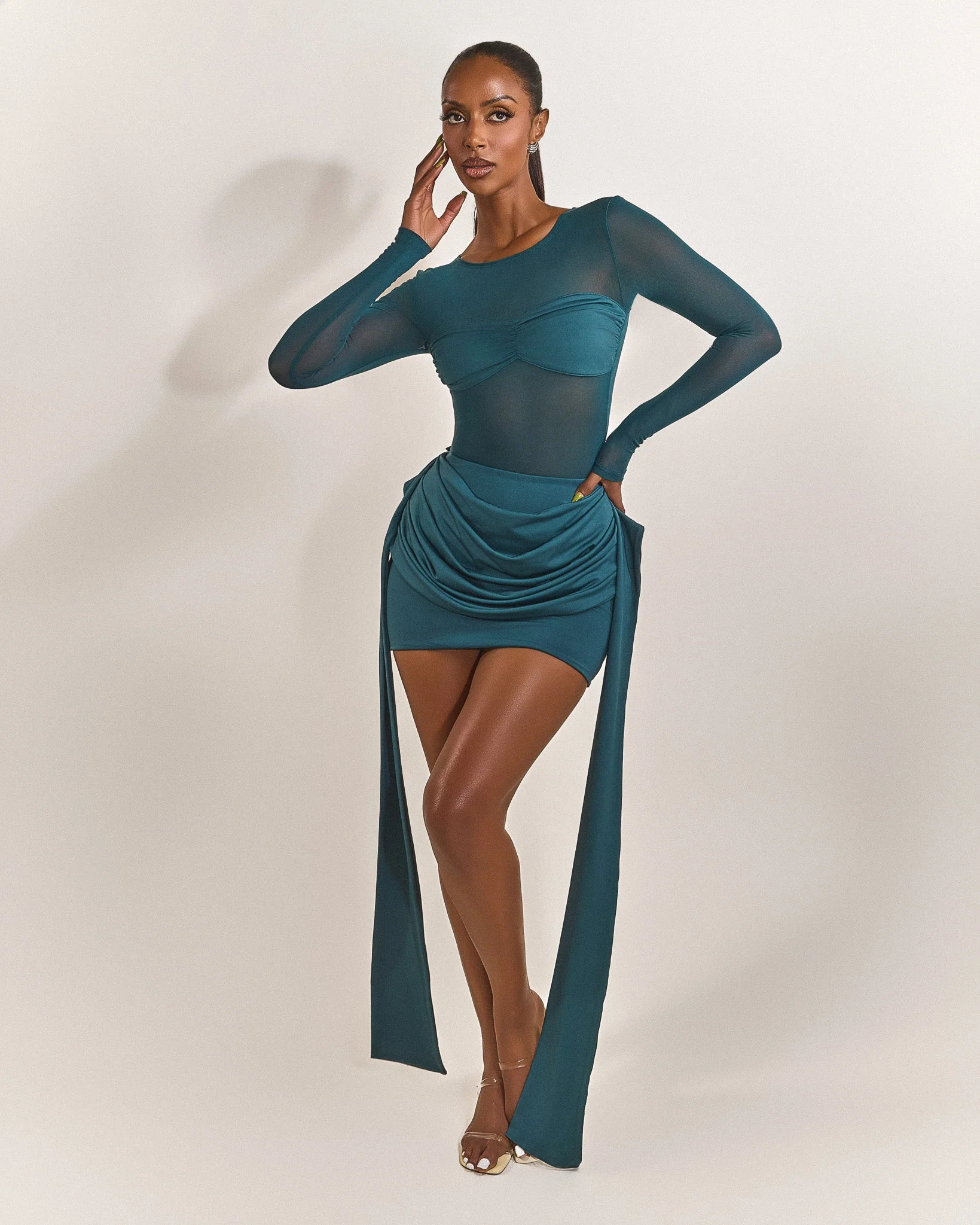 The Yara Skirt in Teal - Image 9