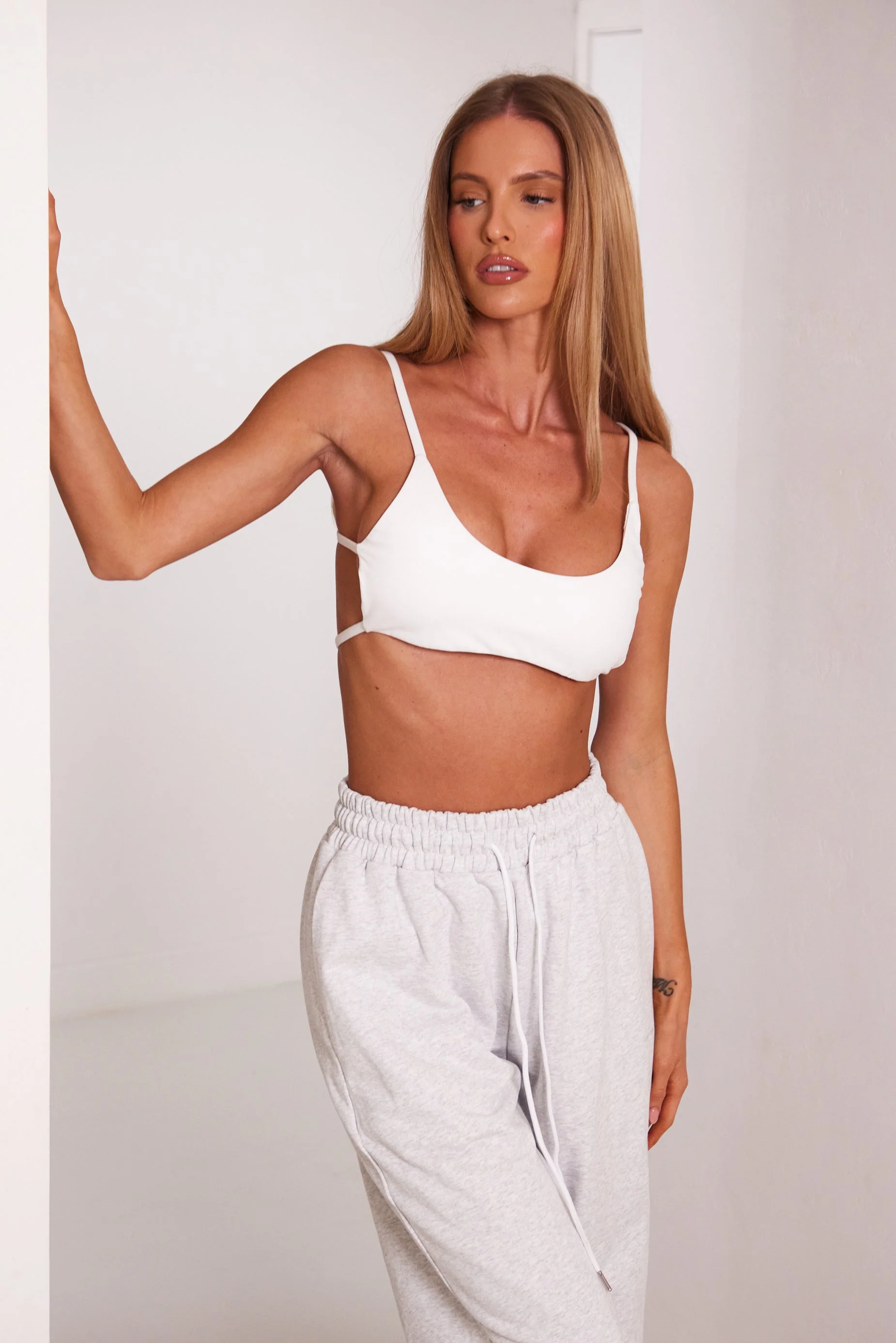 The Double Strap Sculpt Bralet in White - Image 3