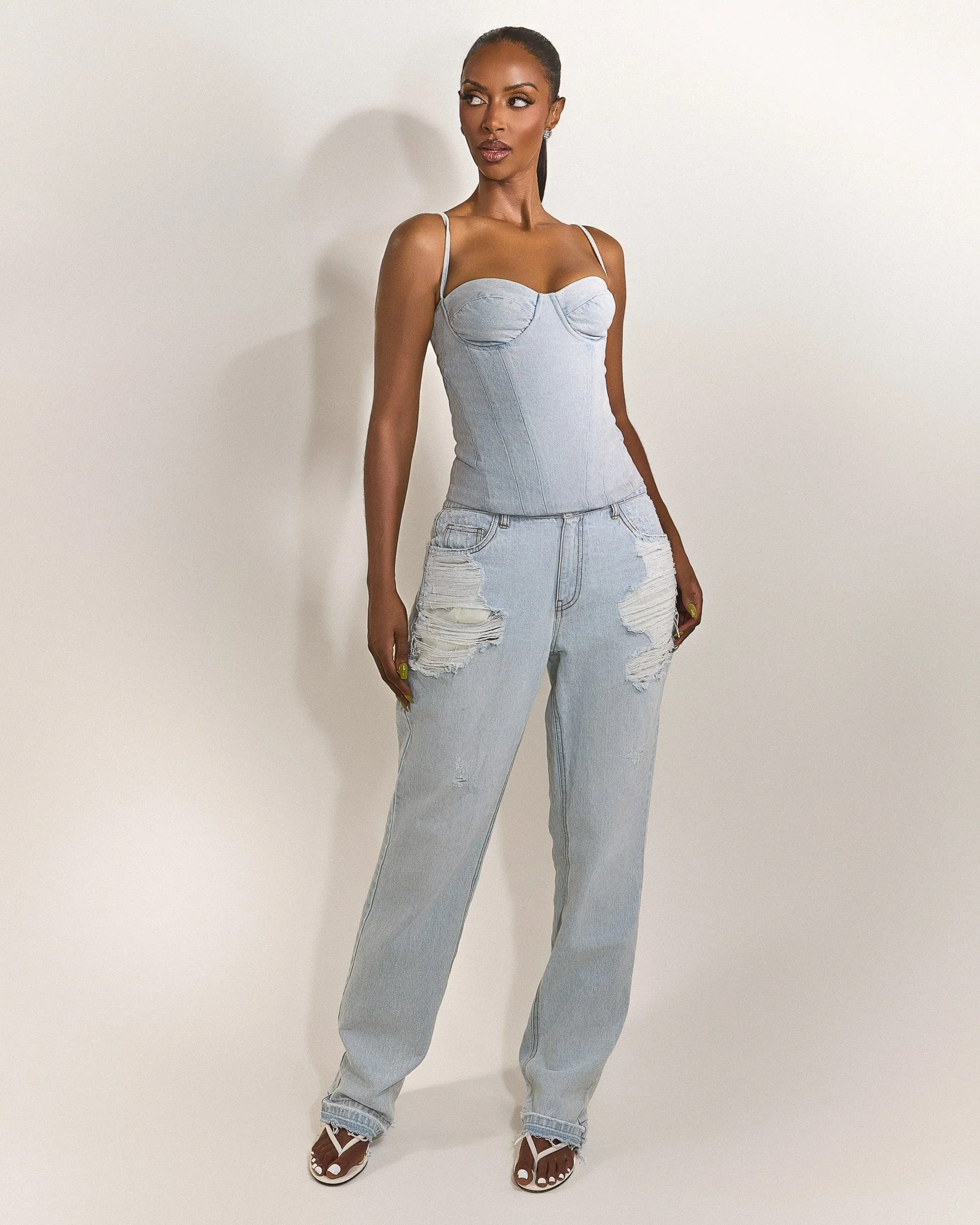 The Everly Corset in Denim - Image 4