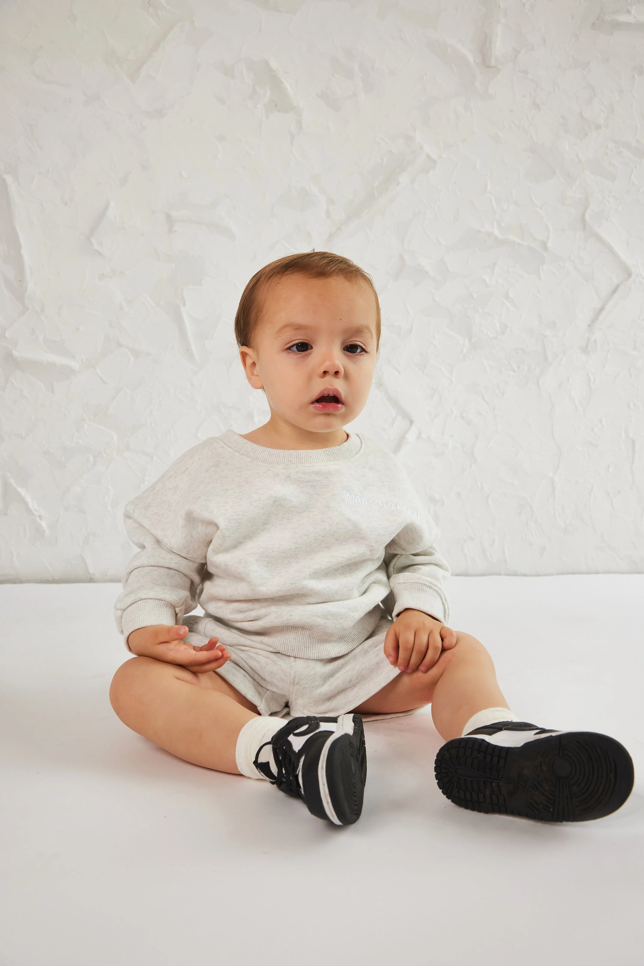 The Kids Essentials Shorts in Marl Grey - Image 3