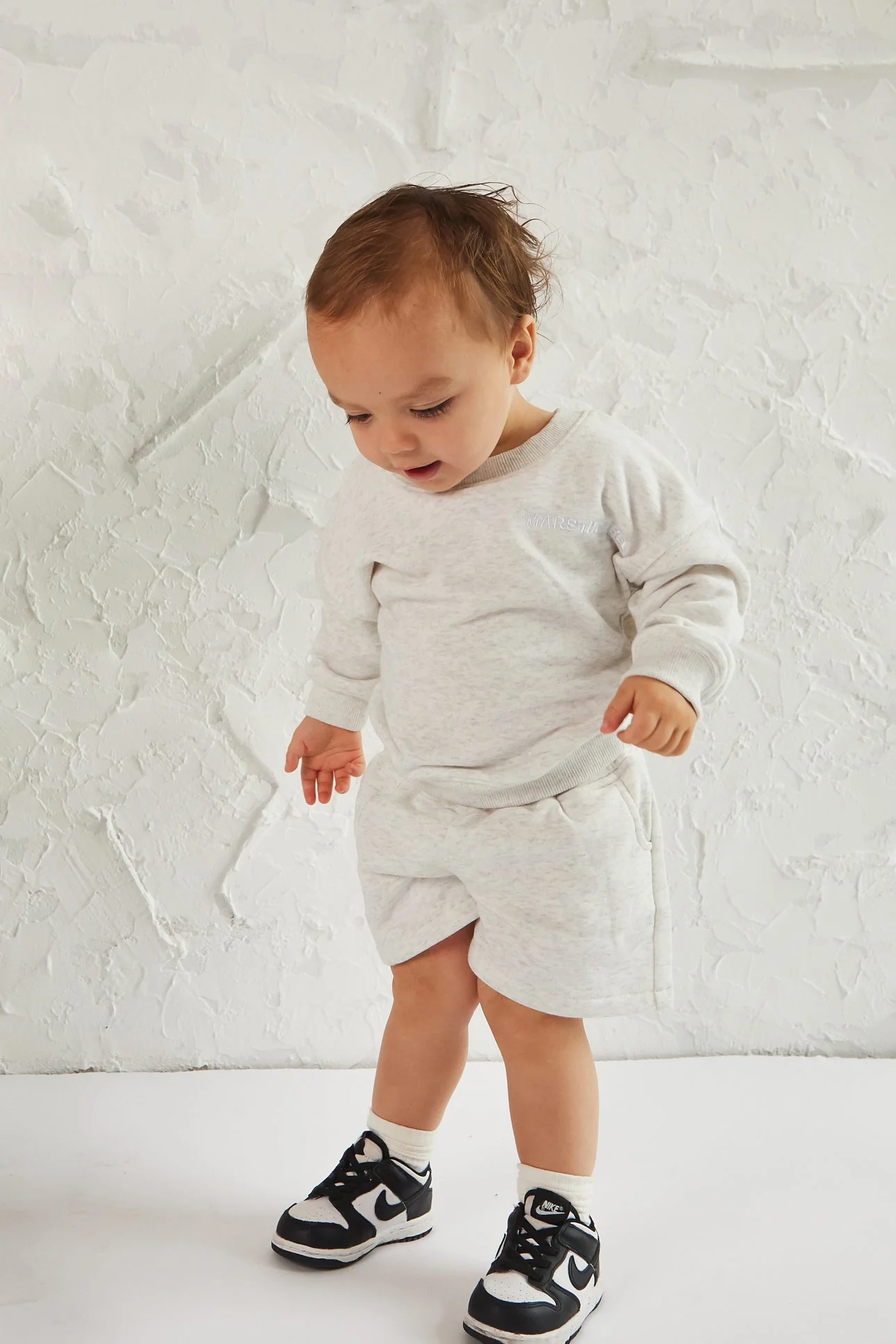 The Kids Essentials Shorts in Marl Grey - Image 6