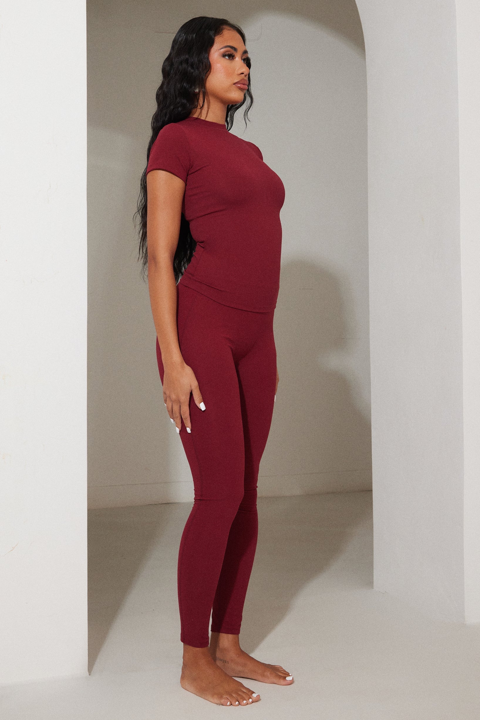 The Sculpt Leggings in Wine - Image 3