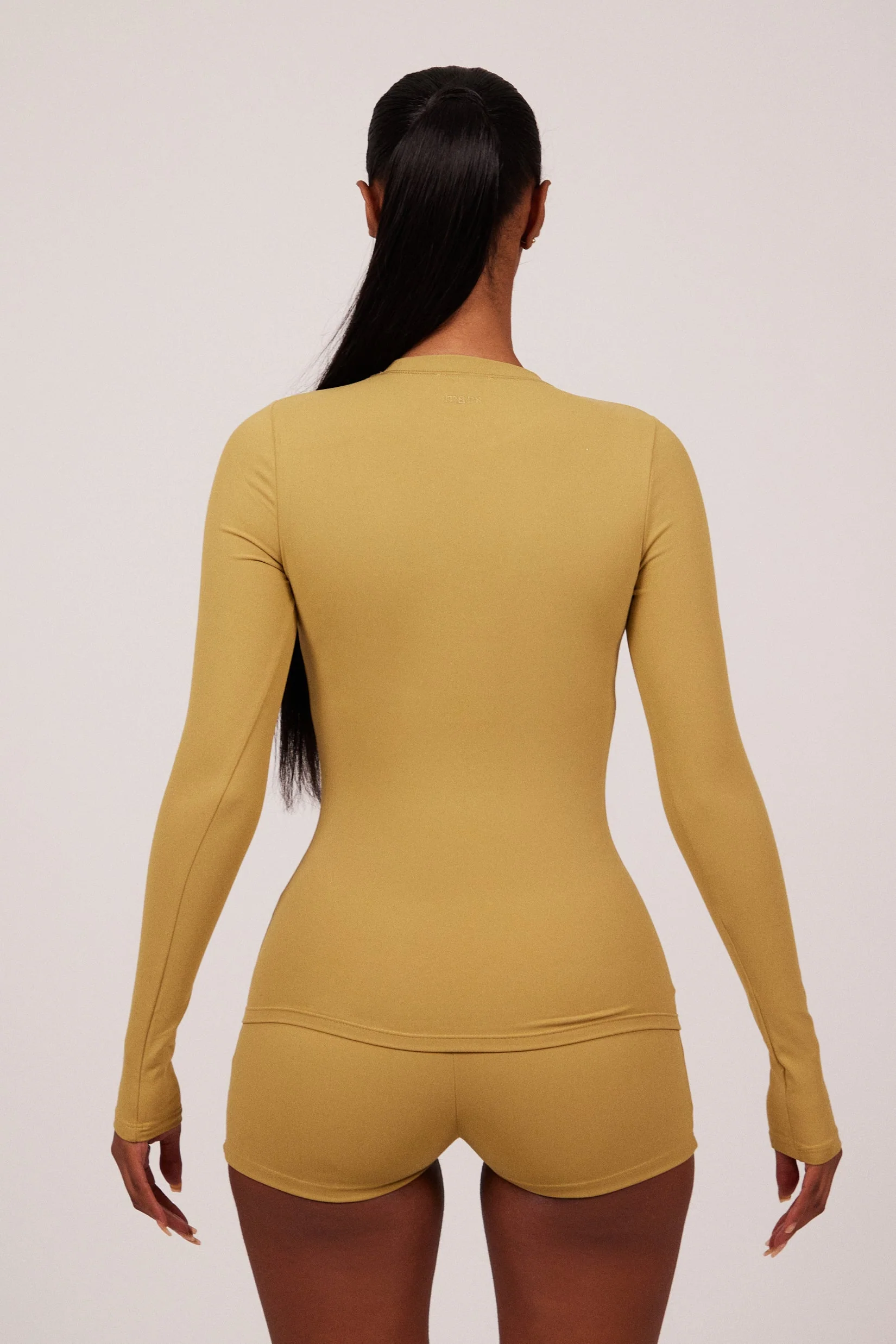 The Sculpt Long Sleeve Tee in Khaki - Image 3