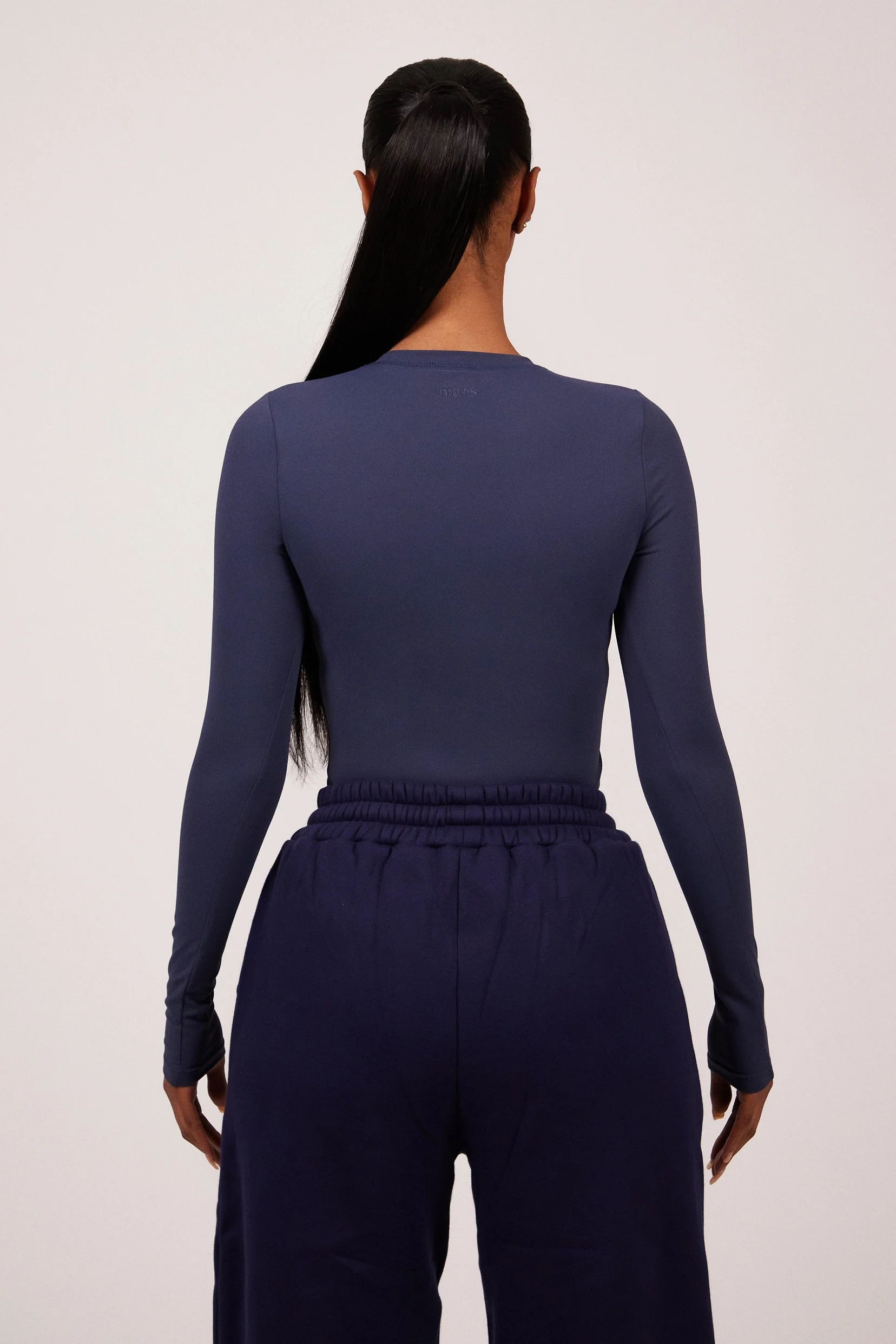 The Sculpt Long Sleeve Tee in Navy - Image 3