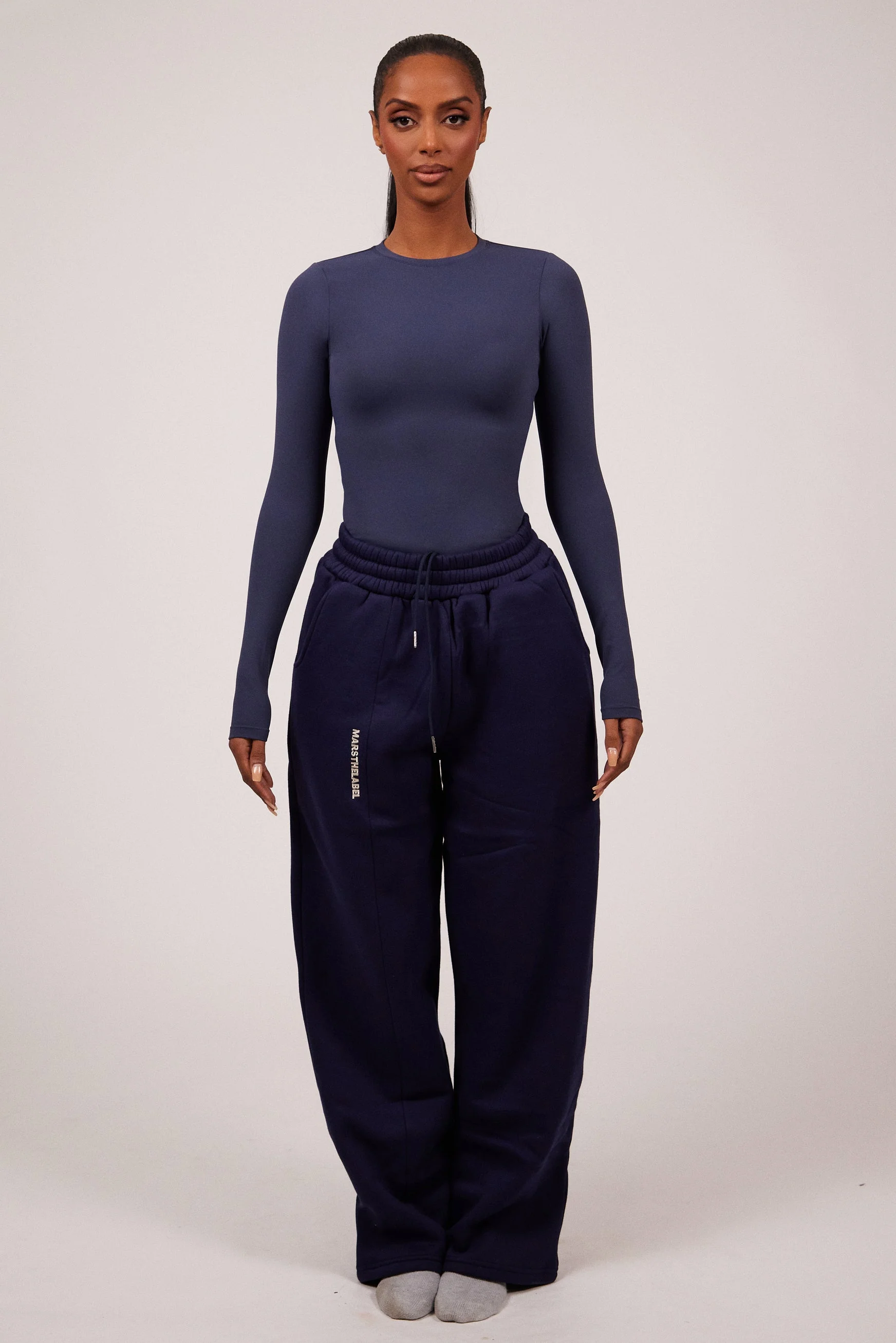 The Sculpt Long Sleeve Tee in Navy - Image 7