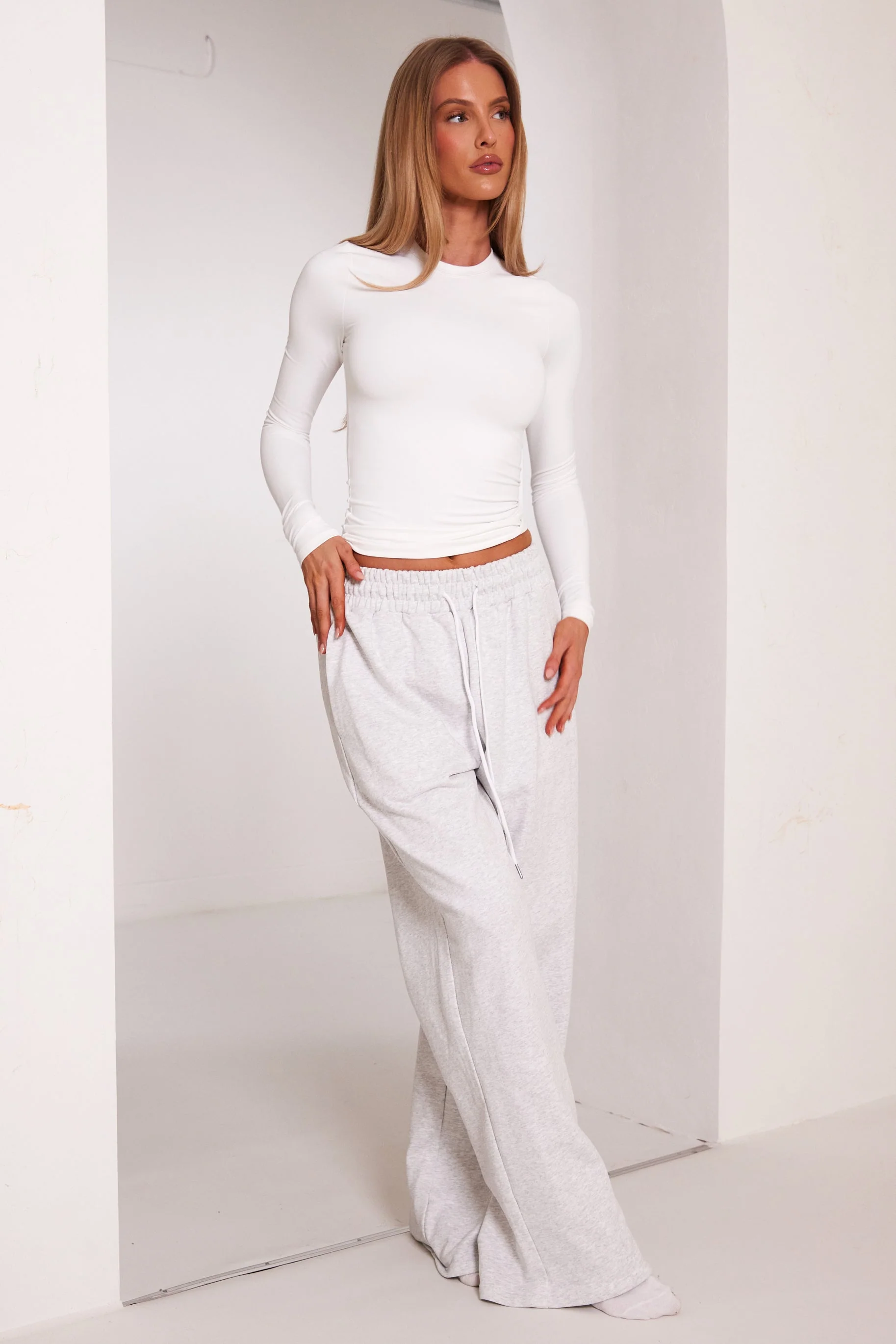 The Sculpt Long Sleeve Tee in White - Image 6