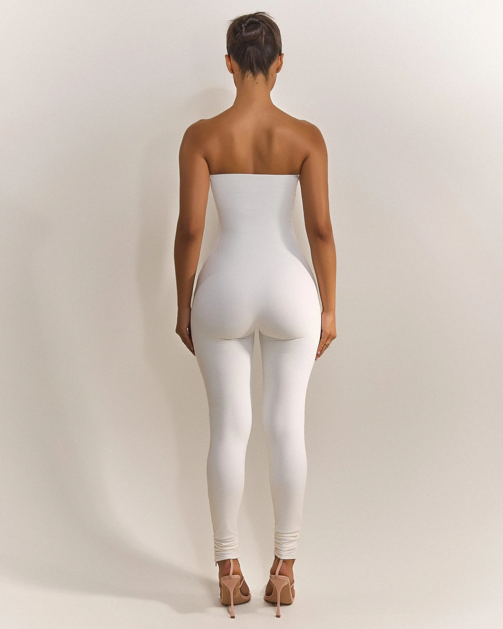 The Sculpt Long Unitard in White - Image 3
