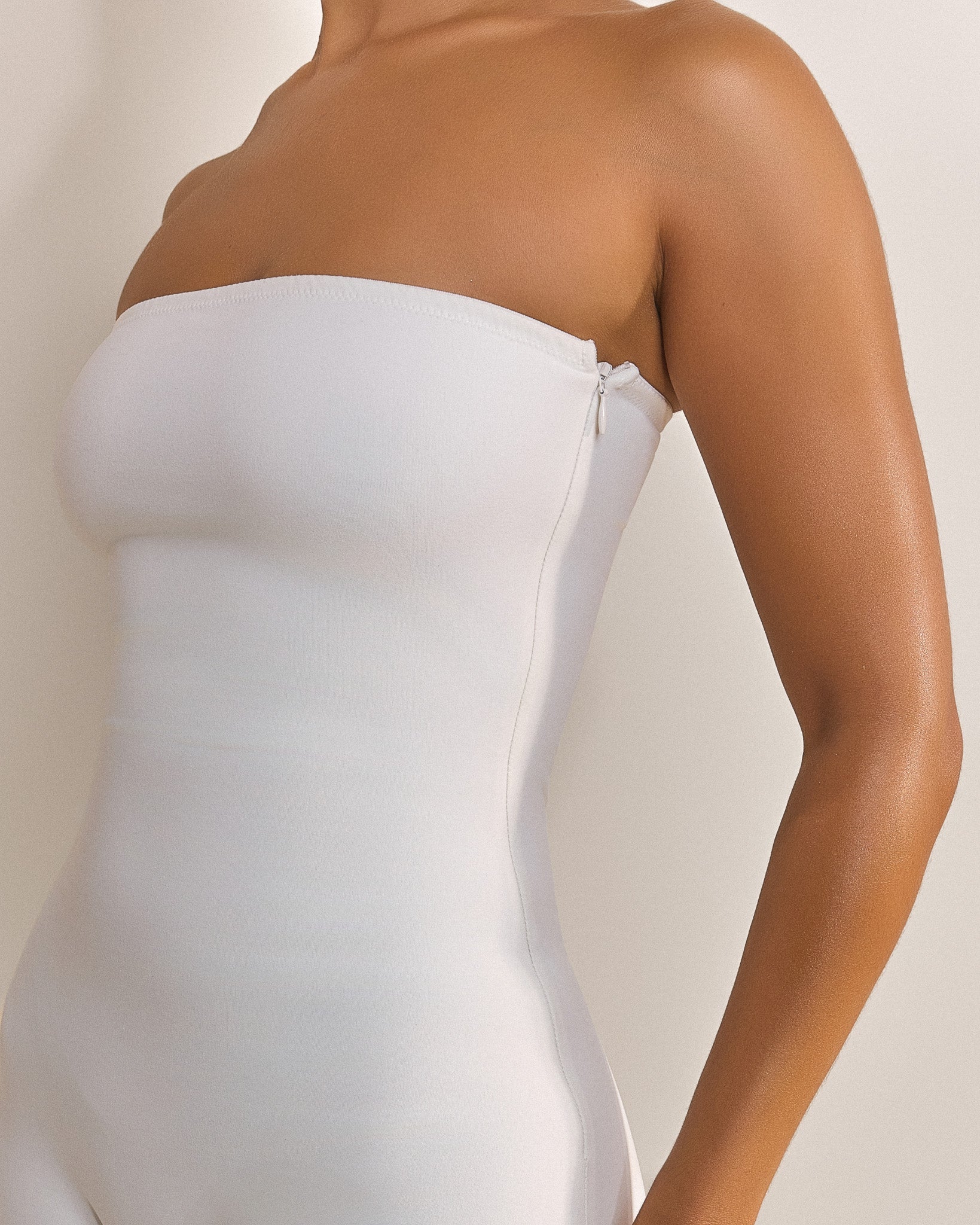 The Sculpt Long Unitard in White - Image 4