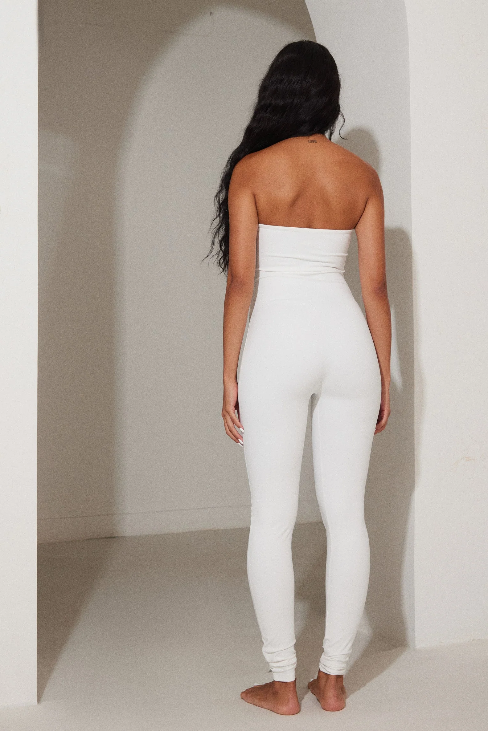 The Sculpt Long Unitard in White - Image 9