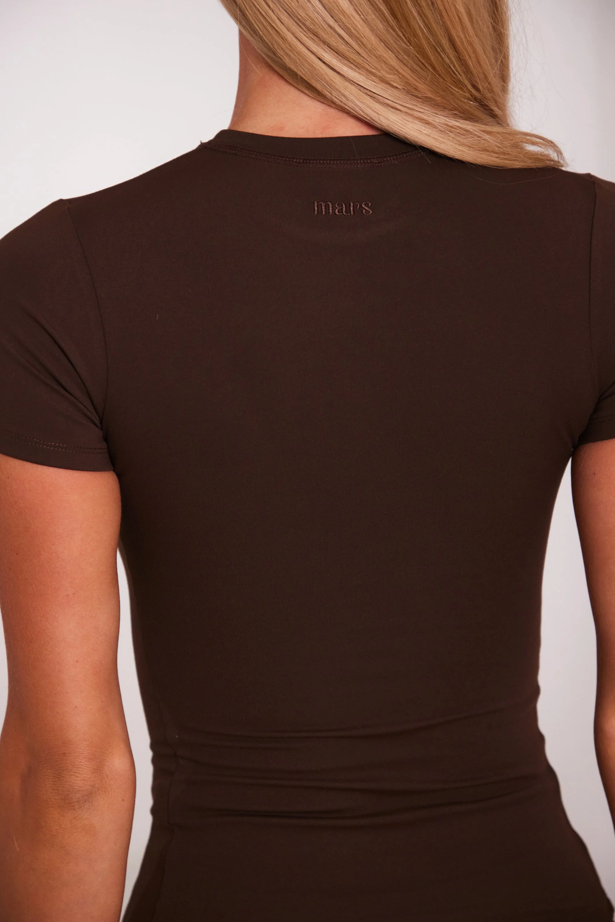 The Sculpt Short Sleeve Tee in Brown - Image 4
