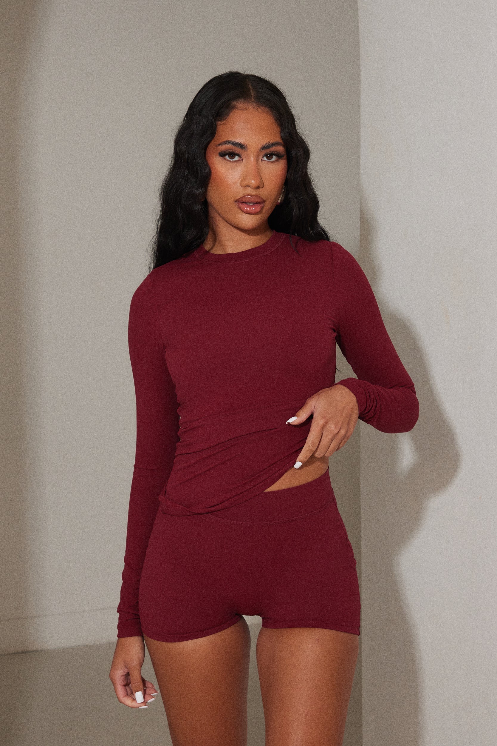 The Sculpt Shorts in Wine - Image 4