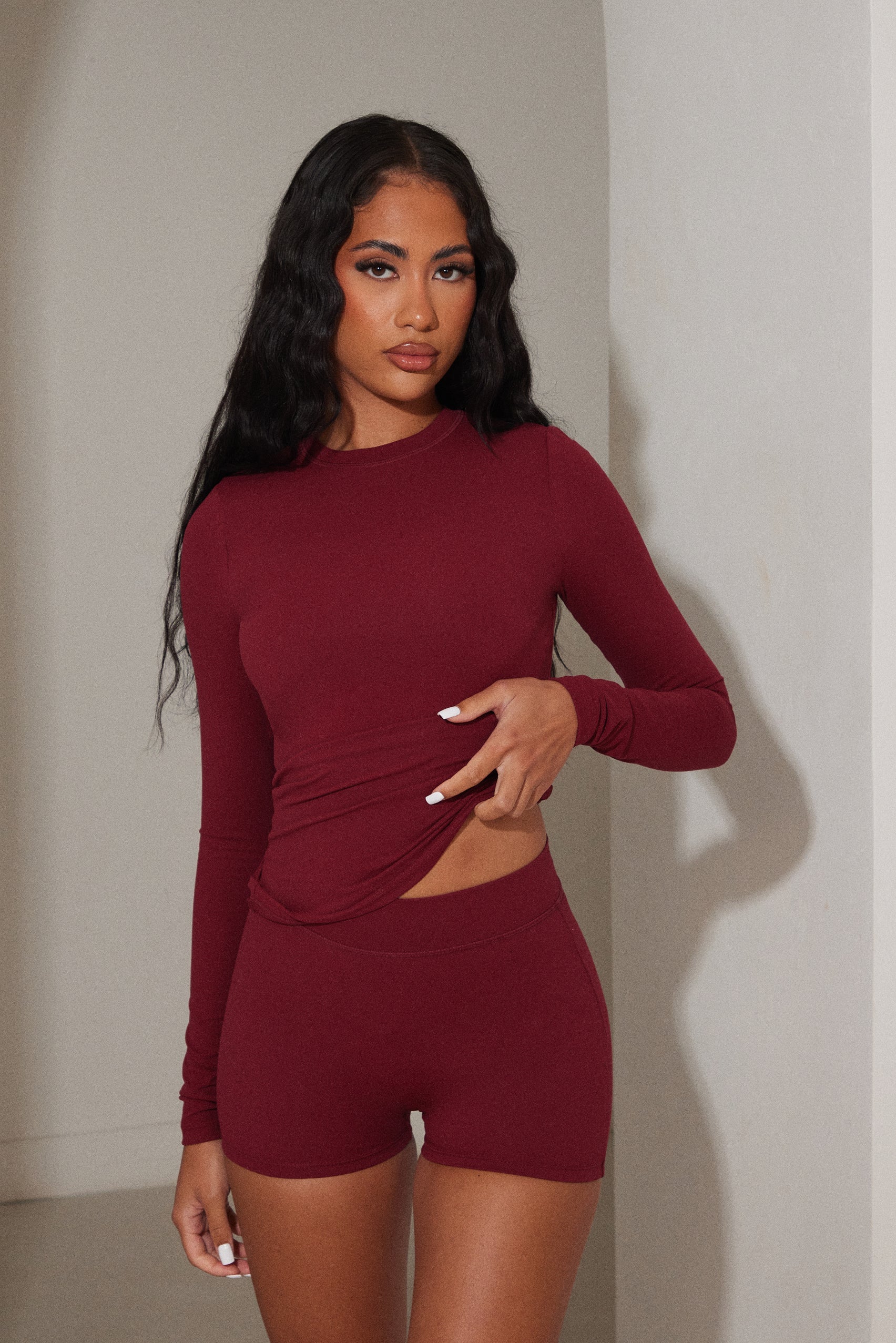 The Sculpt Shorts in Wine - Image 6