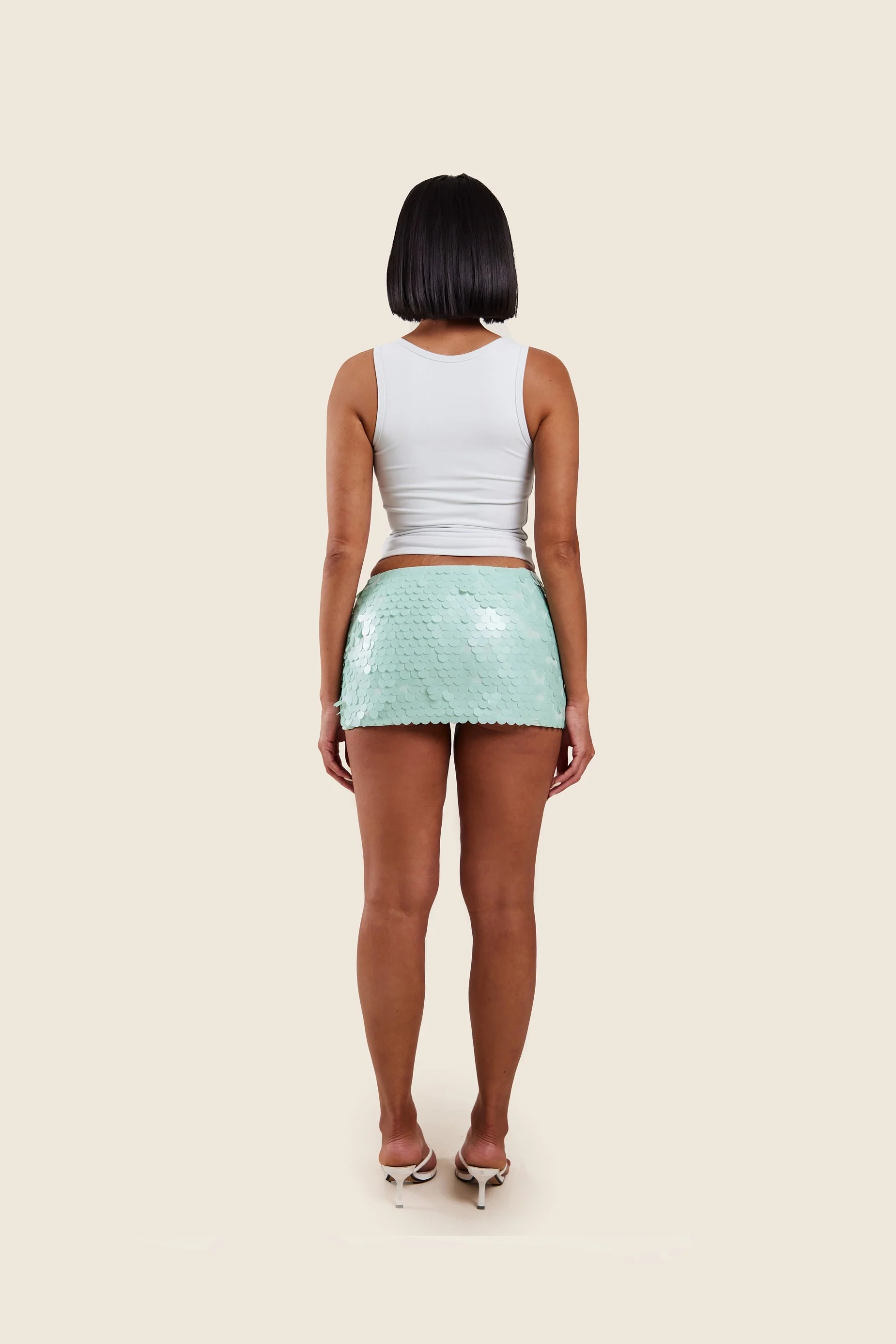 The Shimmi Mini Skirt in Blue - Image 4