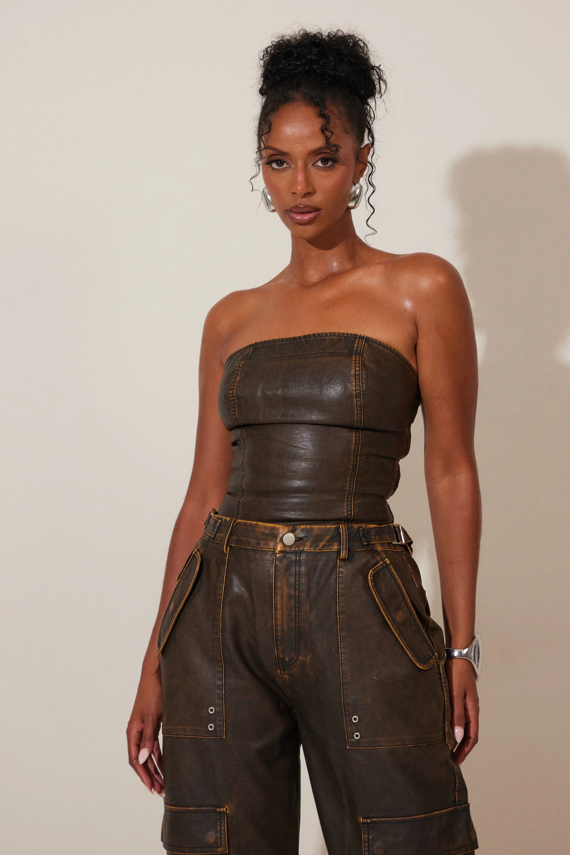 The Zeda Corset in Brown Wash - Image 10