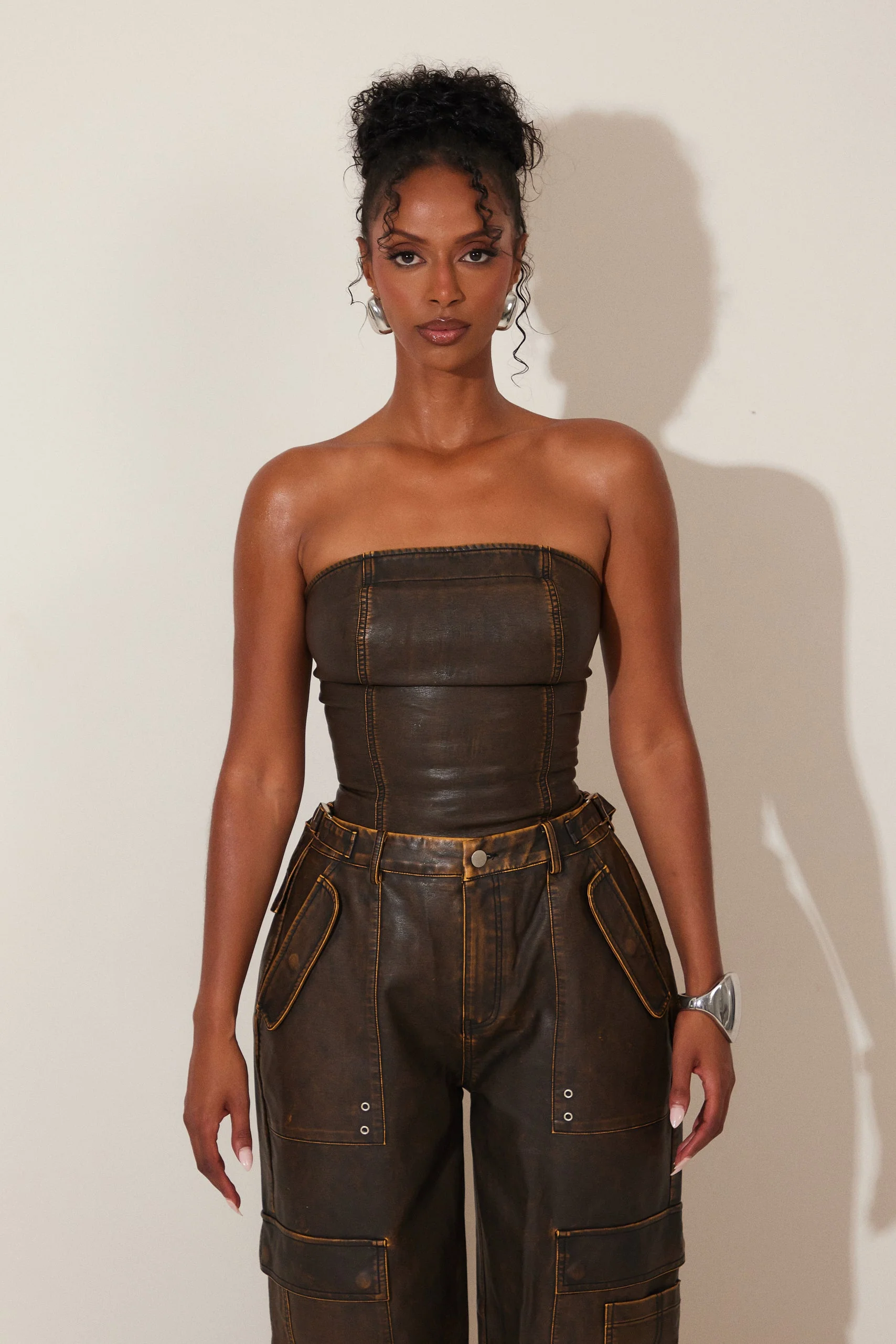 The Zeda Corset in Brown Wash - Image 6