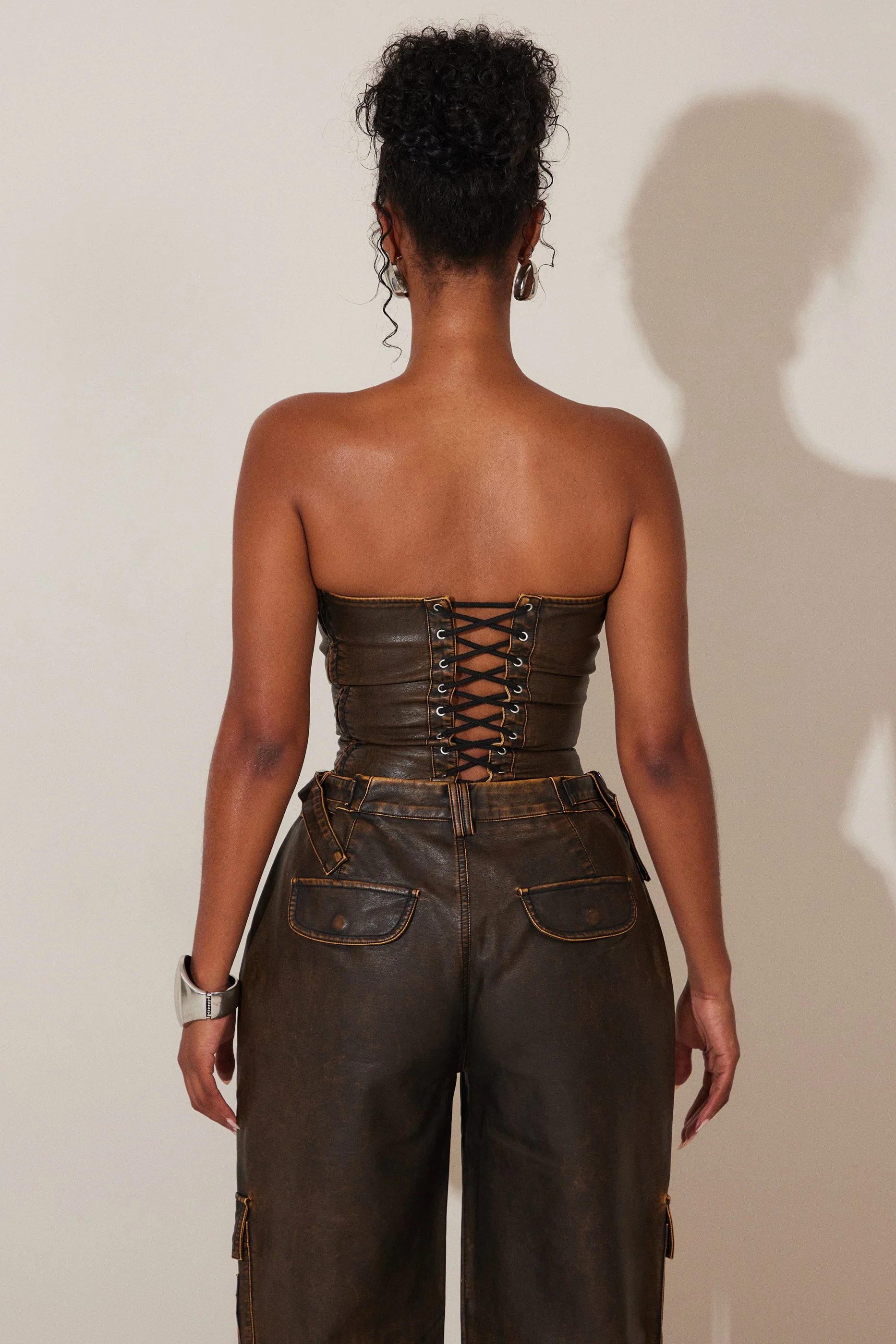 The Zeda Corset in Brown Wash - Image 9